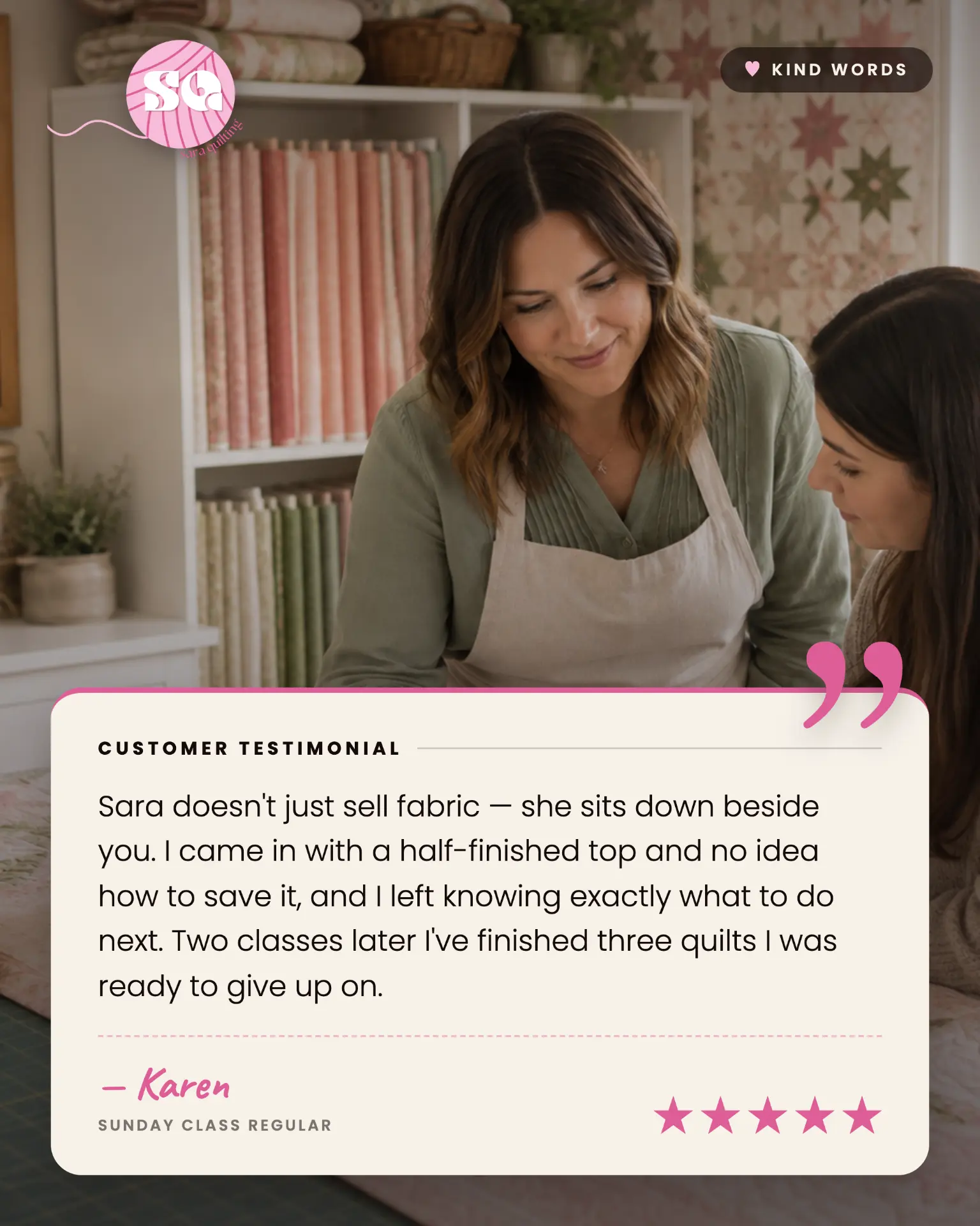 Instagram designed for a quilting business